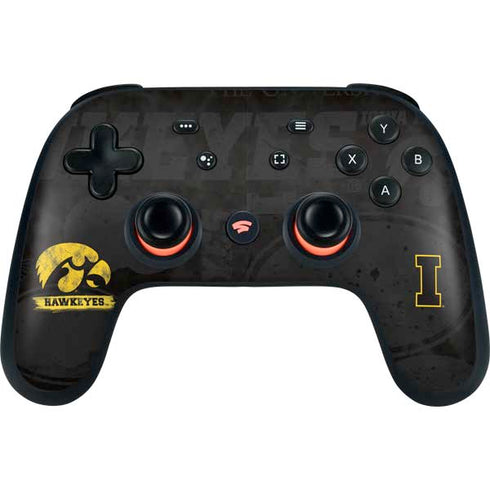 University of Iowa Hawkeyes Distressed Logo Google Stadia Controller Skin